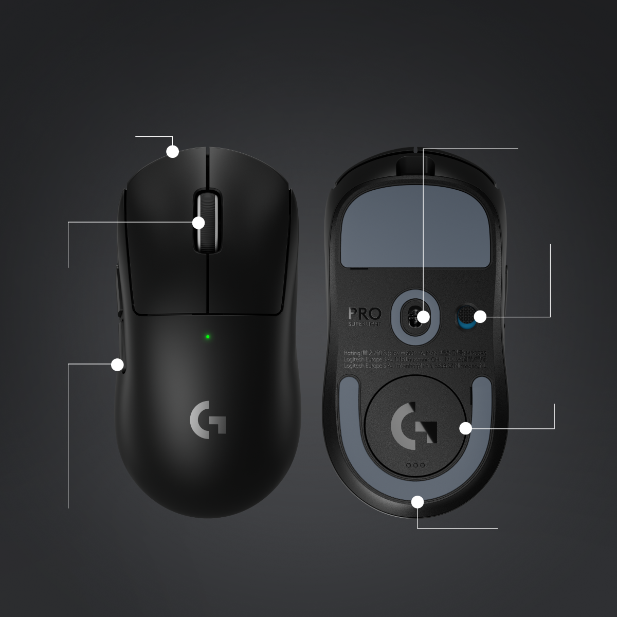 Miška Logitech G PRO X SUPERLIGHT 2 Wireless, črna