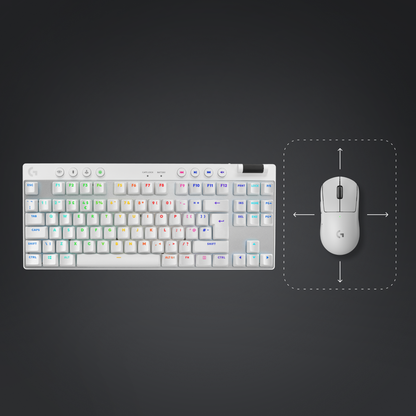 Tipkovnica Logitech G PRO X TKL Brown Tactile, Lightspeed, bela, USB, SLO g.