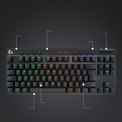 Tipkovnica Logitech G PRO X TKL Brown Tactile, Lightspeed, črna, USB, SLO g.