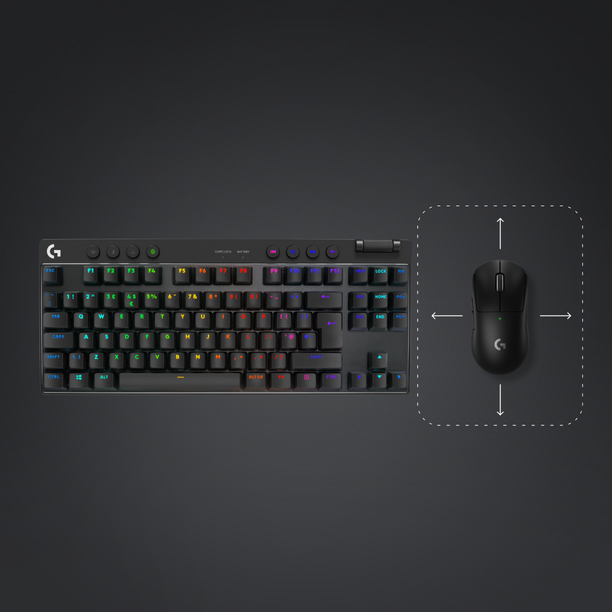 Tipkovnica Logitech G PRO X TKL Brown Tactile, Lightspeed, črna, USB, SLO g.