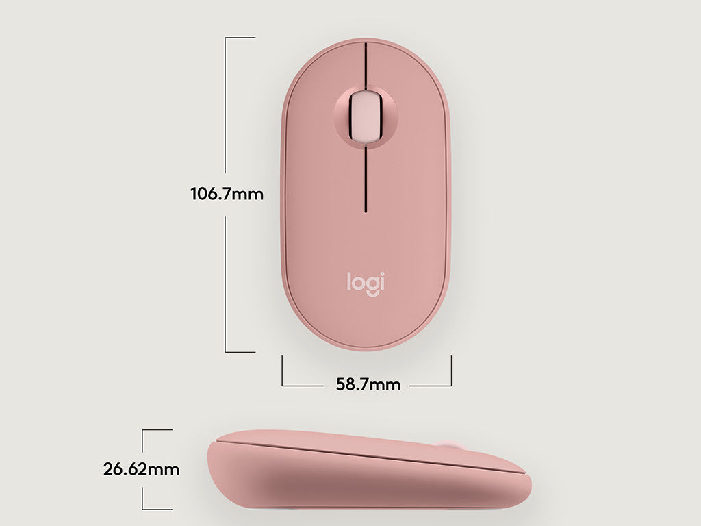 Miška Logitech Pebble 2 M350S Wireless, roza