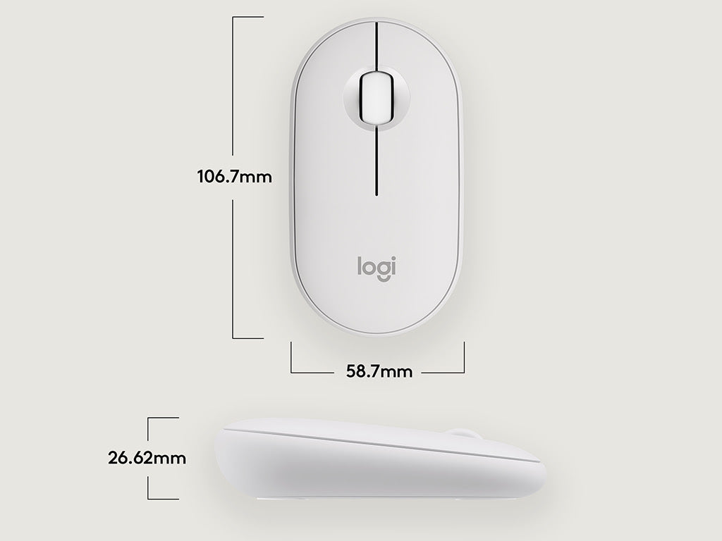 Miška Logitech Pebble 2 M350S Wireless, bela