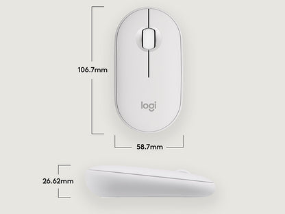 Miška Logitech Pebble 2 M350S Wireless, bela