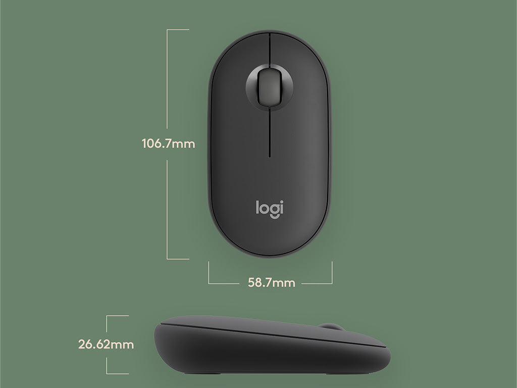 Miška Logitech Pebble 2 M350S Wireless, grafitna
