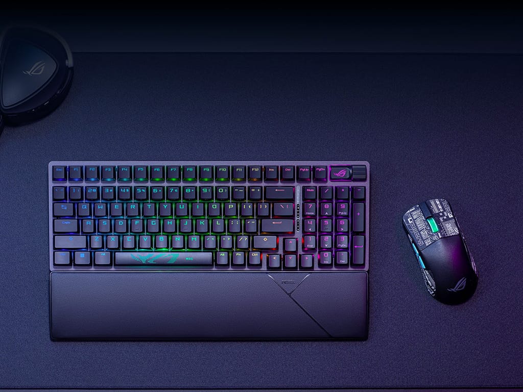 Tipkovnica ASUS ROG Strix Scope II 96 Wireless, ROG NX Snow, PBT, RGB, USB, US