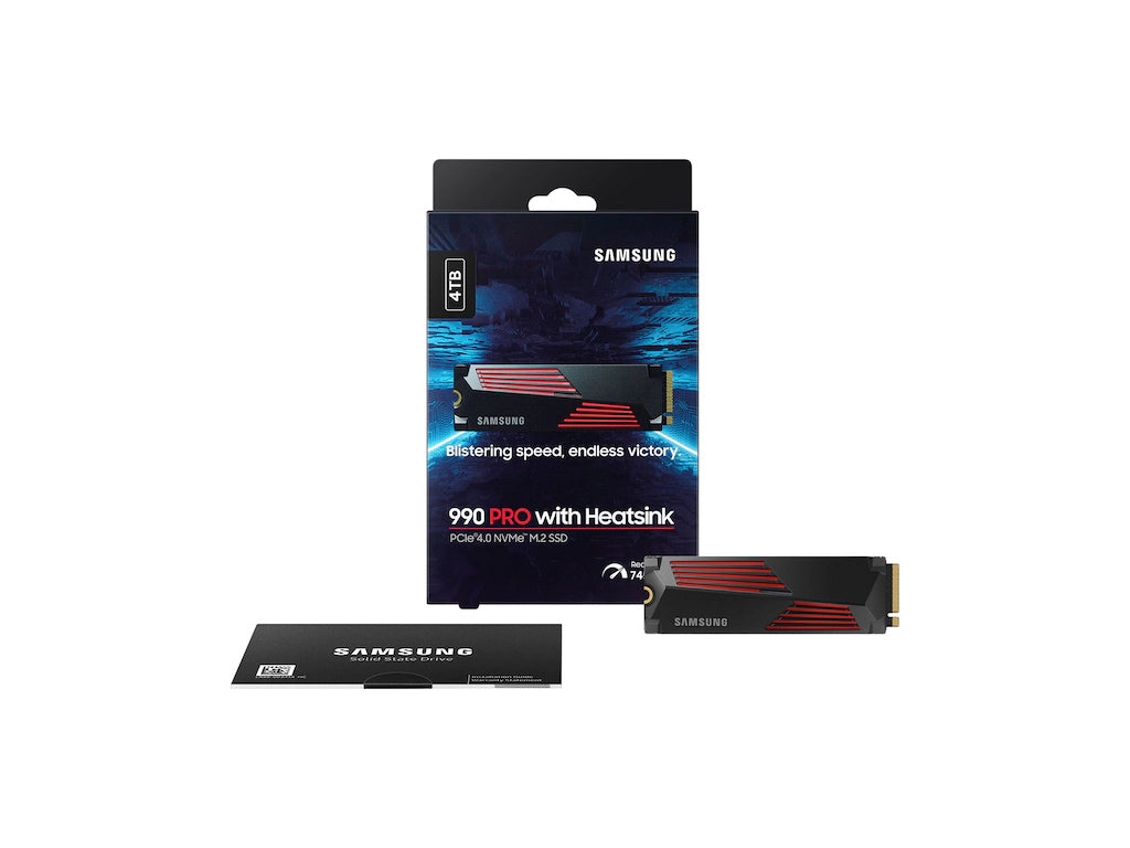 SSD 4TB M.2 80mm PCI-e 4.0 x4 NVMe, V-NAND, Samsung 990 PRO HeatSink (MZ-V9P4T0CW)
