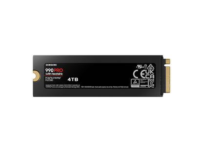 SSD 4TB M.2 80mm PCI-e 4.0 x4 NVMe, V-NAND, Samsung 990 PRO HeatSink (MZ-V9P4T0CW)