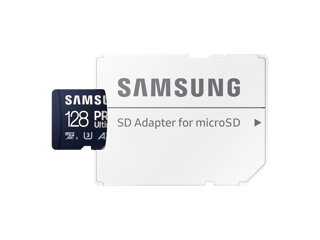 Spominska kartica Samsung PRO Ultimate, micro SDXC, 128GB, U3, V30, A2, UHS-I, z SD adapterjem