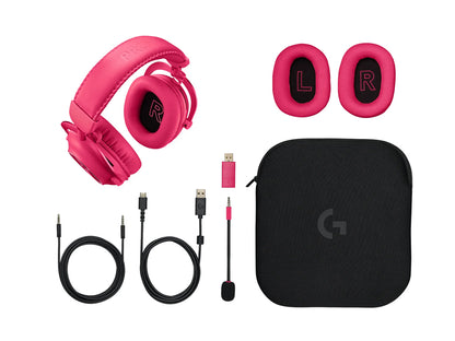 Slušalke Logitech G PRO X 2 LIGHTSPEED Wireless Gaming, roza