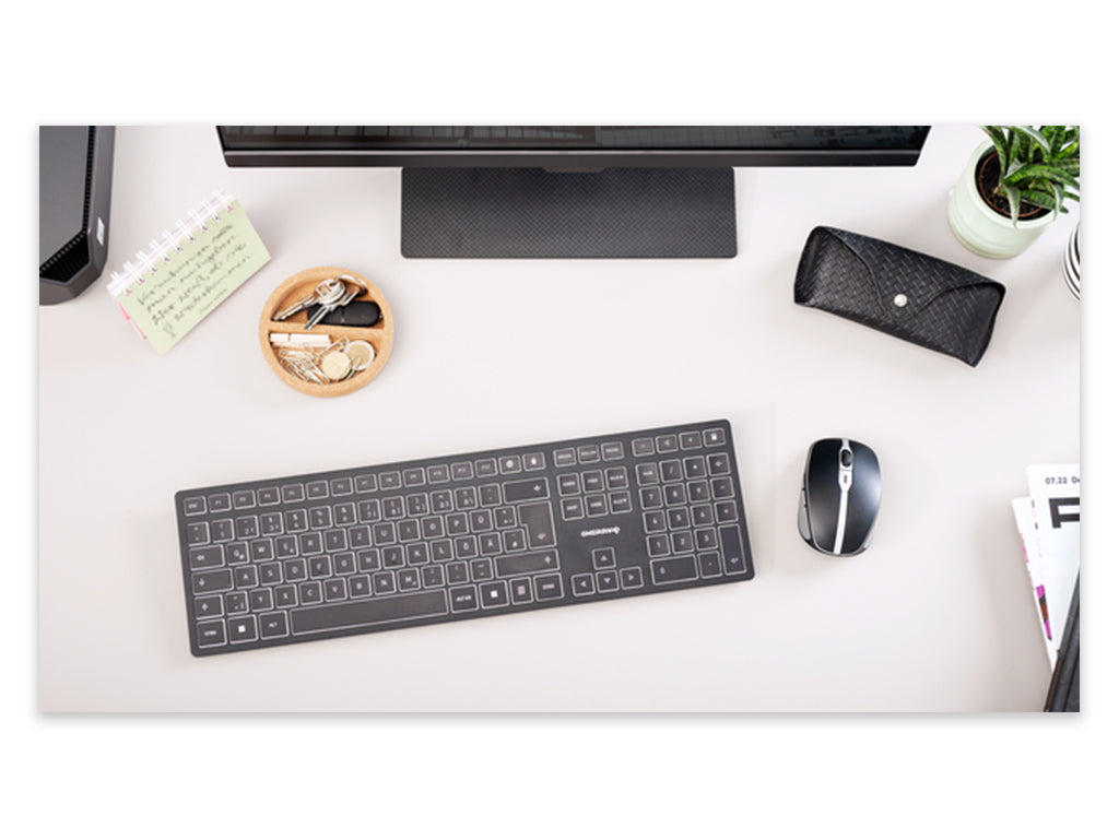 Tipkovnica Cherry KW 9100 Slim, črna, USB-C, UK SLO g.
