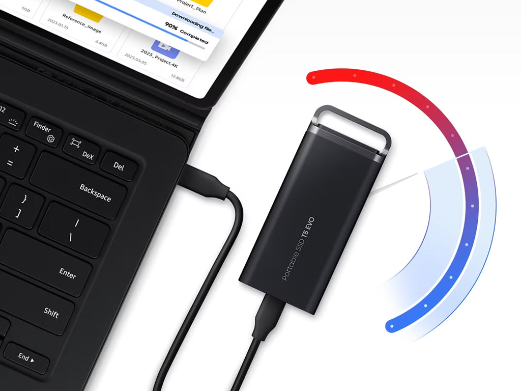 SSD 4TB Type-C USB 3.2 Gen1 V-NAND UASP, Samsung T5 Evo, črn (MU-PH4T0S/EU)