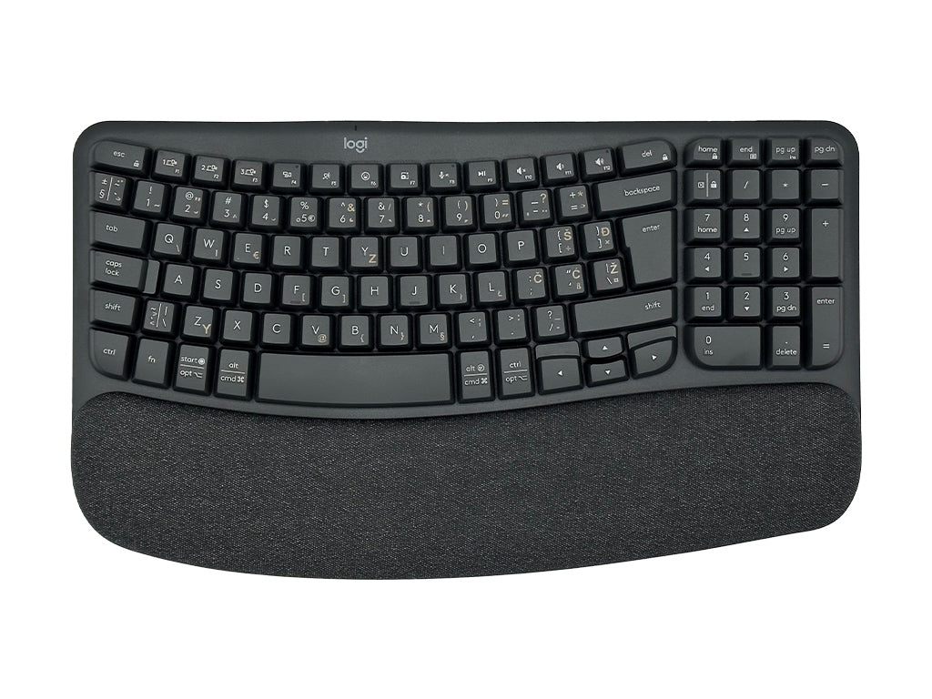 Tipkovnica Logitech Wave Keys Wireless, grafitna, SLO g.