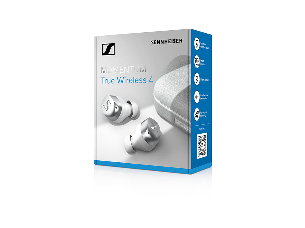 Slušalke Sennheiser MOMENTUM True Wireless 4, In-Ear, ANC, bele/srebrne