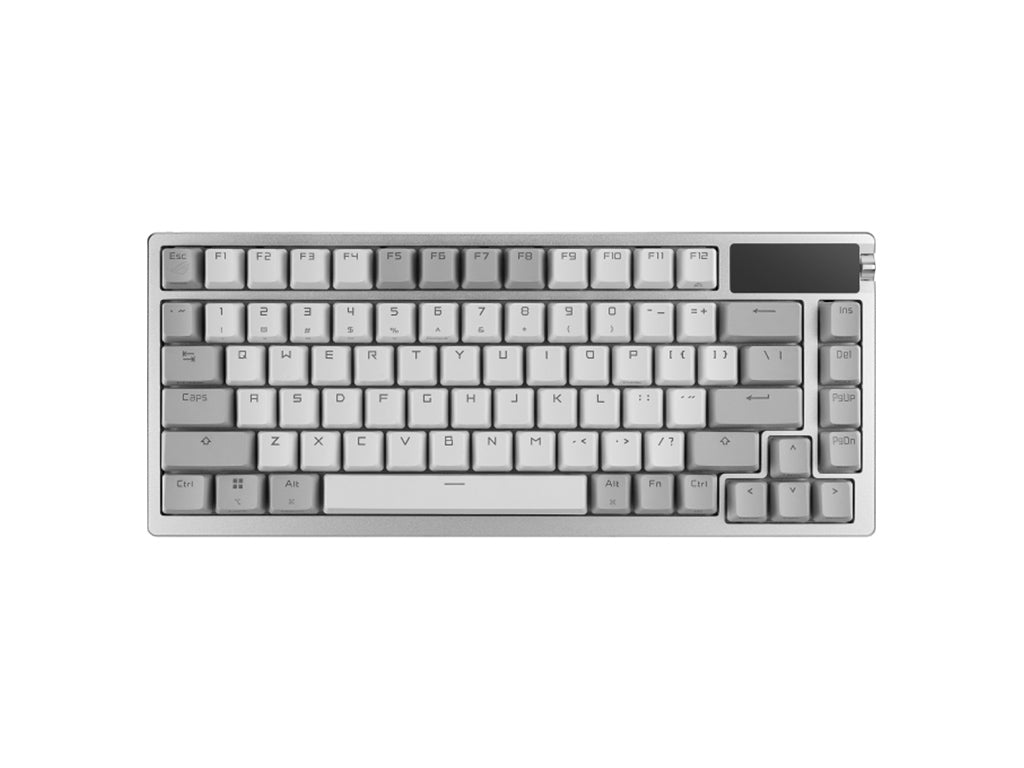 Tipkovnica ASUS ROG Azoth Wireless, ROG NX Snow, PBT, OLED, RGB, USB, US, bela