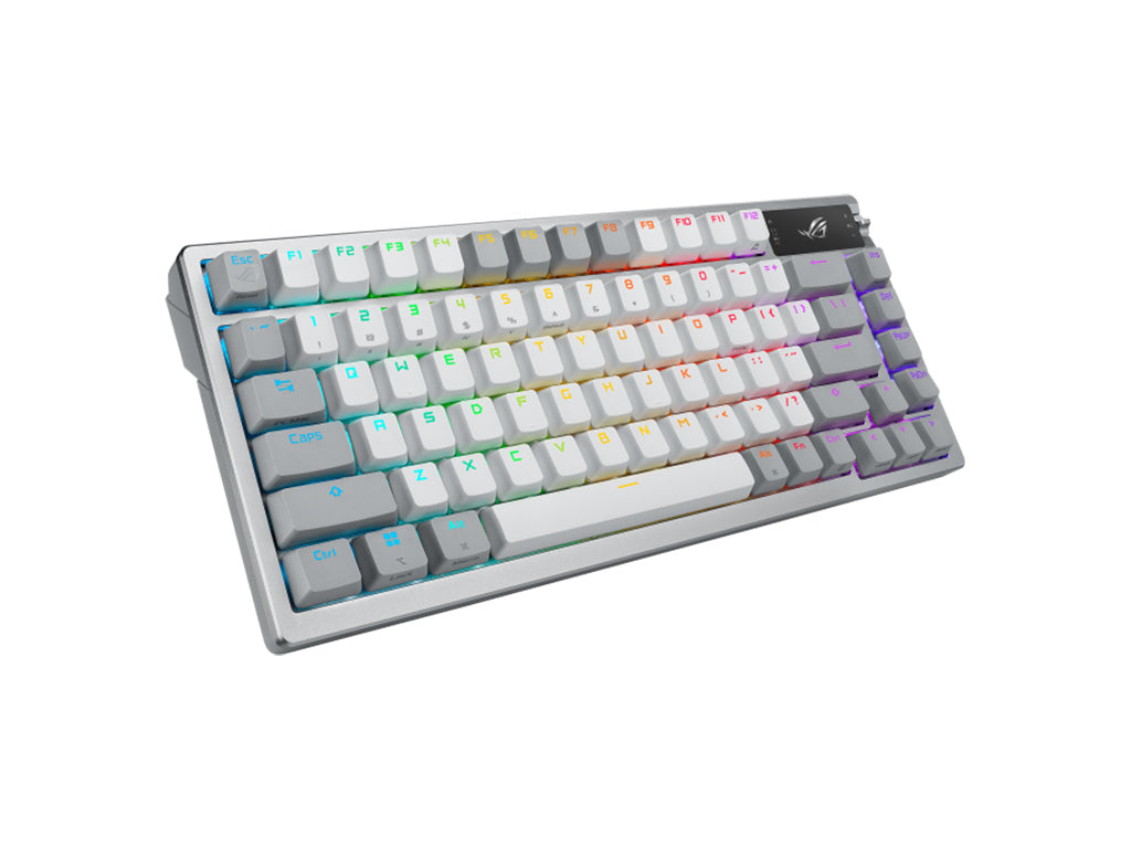 Tipkovnica ASUS ROG Azoth Wireless, ROG NX Snow, PBT, OLED, RGB, USB, US, bela
