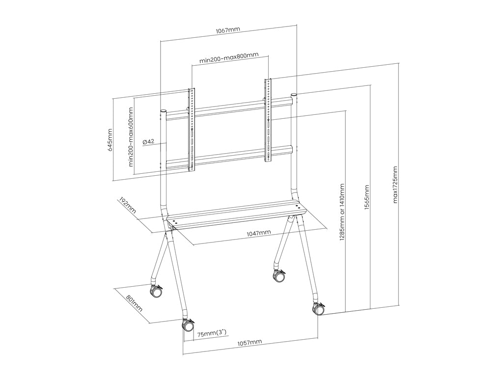 Stojalo za TV Ewent EW1542, 50-86", s polico