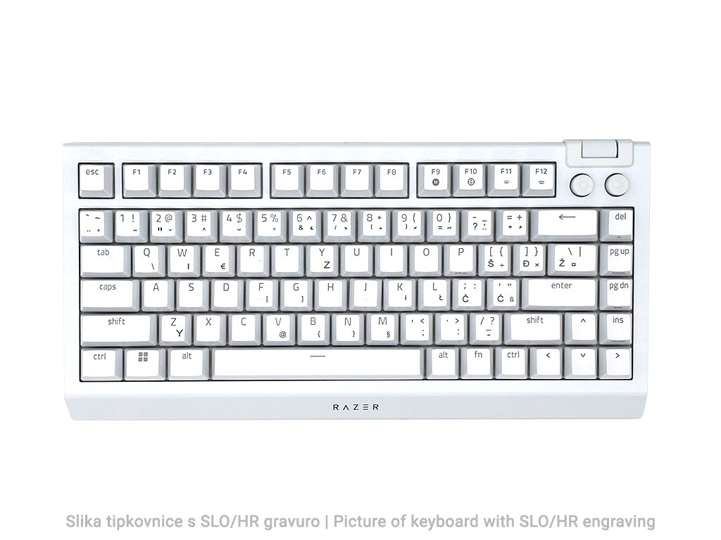 Tipkovnica Razer BlackWidow V4 75%, bela, US SLO g.
