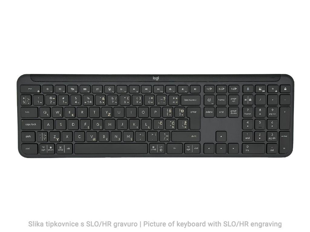 Tipkovnica Logitech Signature Slim K950, grafitna, SLO g.