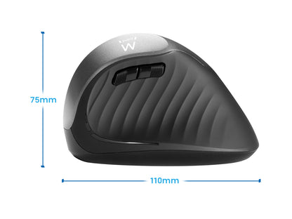 Miška Ewent Wireless Ergonomic Vertical, 2400dpi, črna, USB