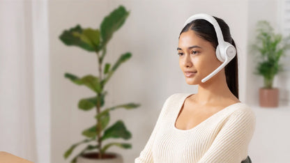 Slušalke Logitech Zone 300, Bluetooth, bele