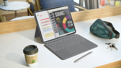 Ovitek s tipkovnico Logitech Combo Touch za iPad Air 13", M2, M3, M4, siv, Slo g.