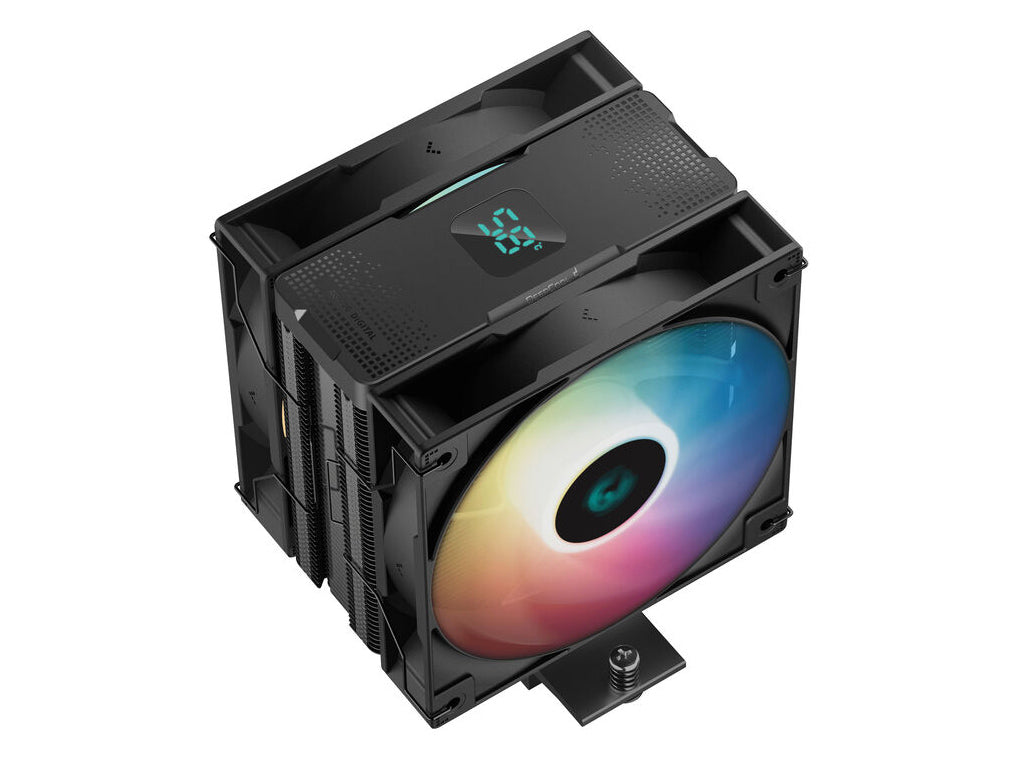 Hladilnik za procesor DeepCool AG400 Digital Plus ARGB, 2x 120mm,  črn