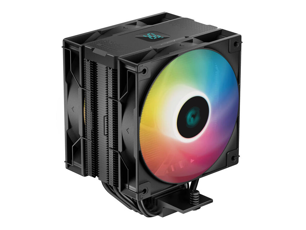 Hladilnik za procesor DeepCool AG400 Digital Plus ARGB, 2x 120mm,  črn