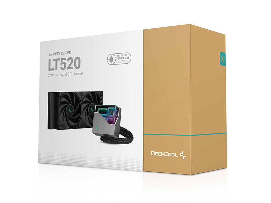 Komplet za tekočinsko hlajenje AIO Liquid Cooler DeepCool LT520, 240mm, RGB, črn