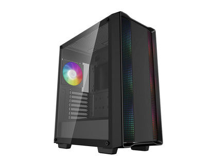 Računalniško ohišje DeepCool CC560 ARGB V2, ATX, RGB, kaljeno steklo, črno