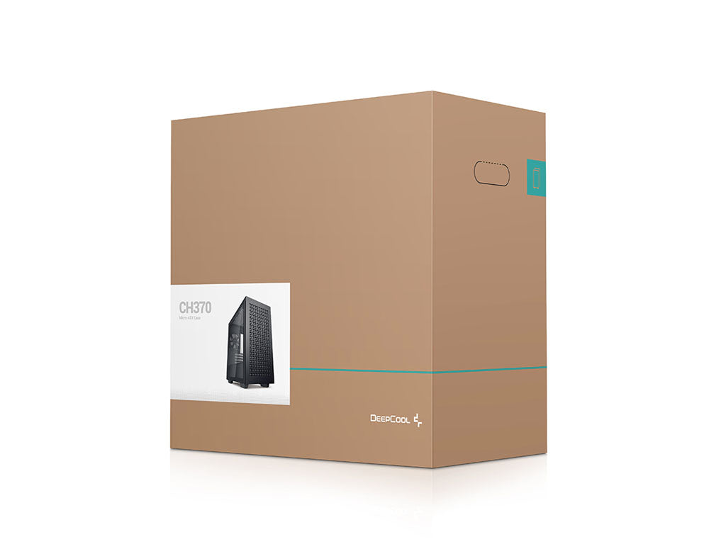 Računalniško ohišje DeepCool CH370, Micro-ATX, kaljeno steklo, črno