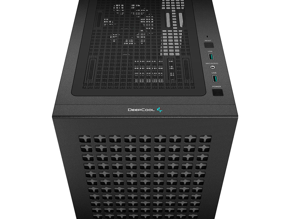 Računalniško ohišje DeepCool CH370, Micro-ATX, kaljeno steklo, črno