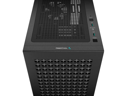 Računalniško ohišje DeepCool CH370, Micro-ATX, kaljeno steklo, črno