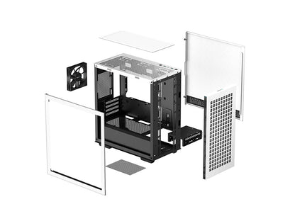 Računalniško ohišje DeepCool CH370 WH, Micro-ATX, kaljeno steklo, belo