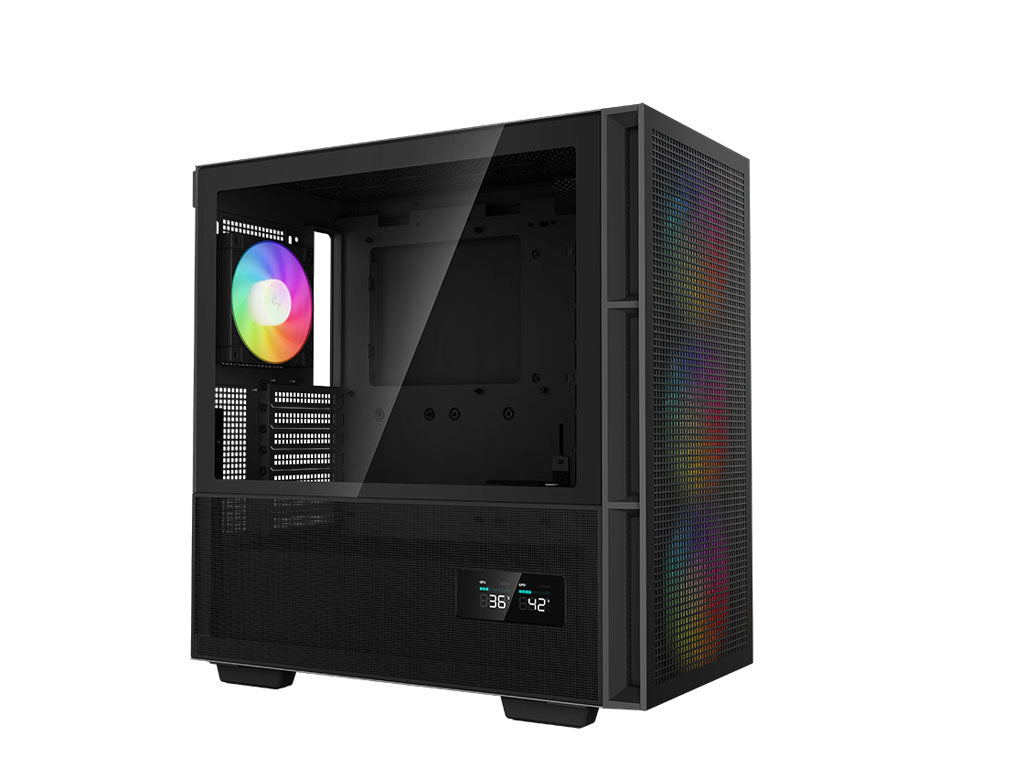 Računalniško ohišje DeepCool CH560 Digital, E-ATX, ARGB, LCD, kaljeno steklo, črno