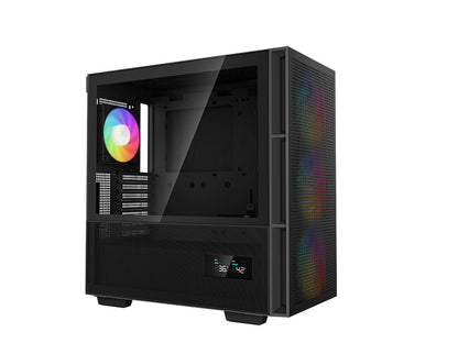 Računalniško ohišje DeepCool CH560 Digital, E-ATX, ARGB, LCD, kaljeno steklo, črno