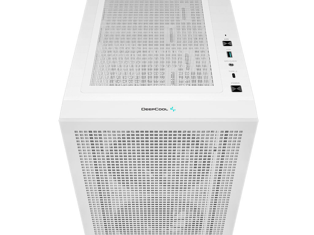 Računalniško ohišje DeepCool CH560 Digital WH, E-ATX, ARGB, LCD, kaljeno steklo, belo