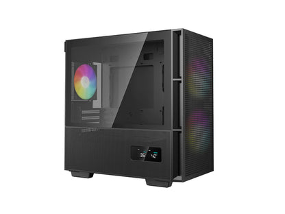 Računalniško ohišje DeepCool CH360 Digital, Micro-ATX, ARGB, LCD, kaljeno steklo, črno