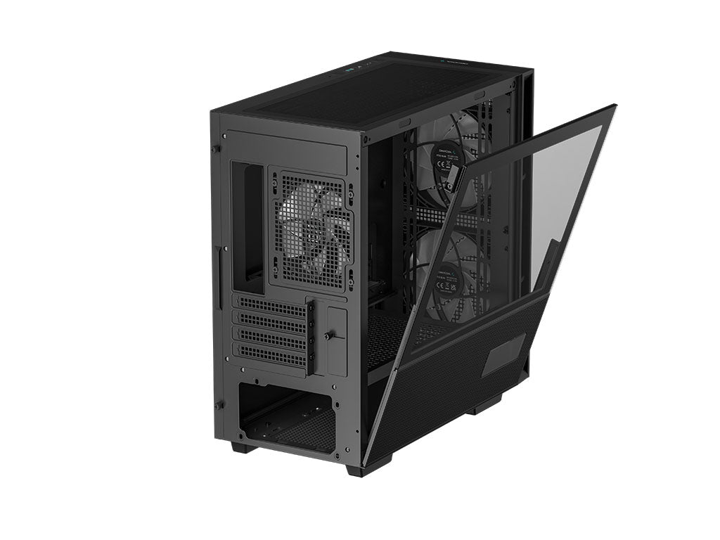 Računalniško ohišje DeepCool CH360 Digital, Micro-ATX, ARGB, LCD, kaljeno steklo, črno