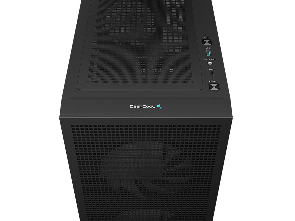 Računalniško ohišje DeepCool CH360 Digital, Micro-ATX, ARGB, LCD, kaljeno steklo, črno