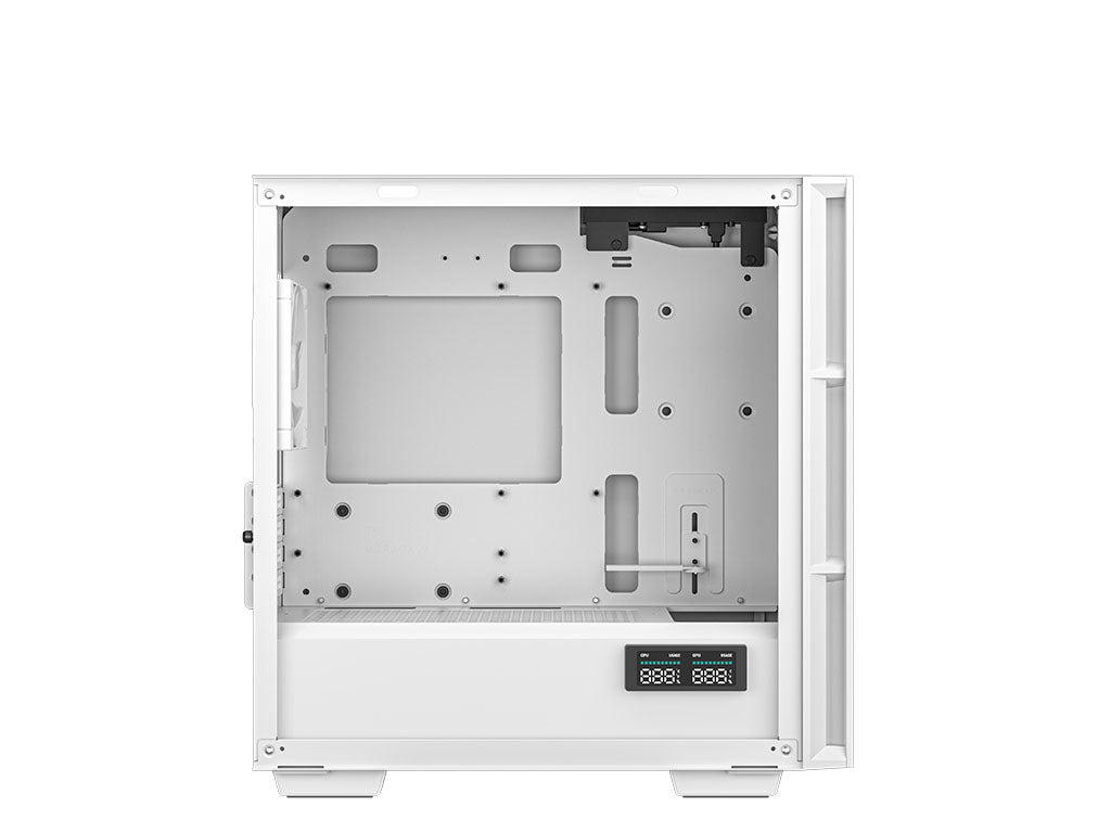 Računalniško ohišje DeepCool CH360 Digital, Micro-ATX, ARGB, LCD, kaljeno steklo, belo