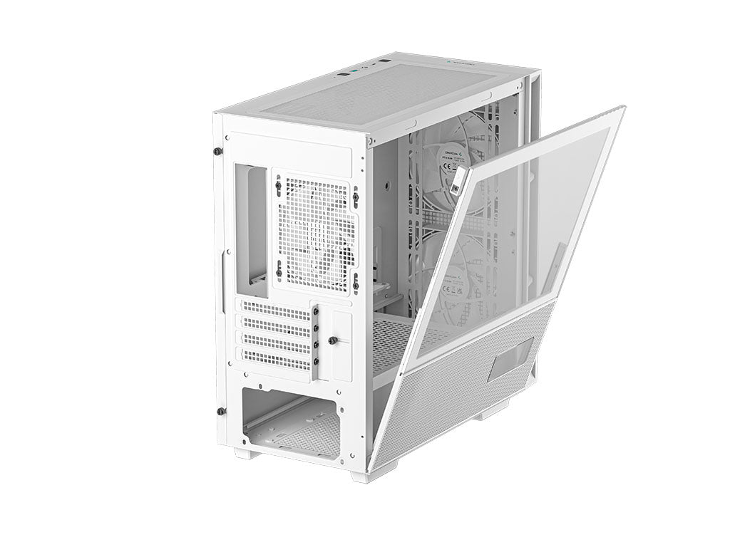 Računalniško ohišje DeepCool CH360 Digital, Micro-ATX, ARGB, LCD, kaljeno steklo, belo