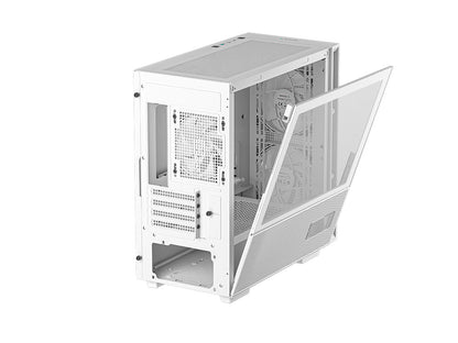Računalniško ohišje DeepCool CH360 Digital, Micro-ATX, ARGB, LCD, kaljeno steklo, belo