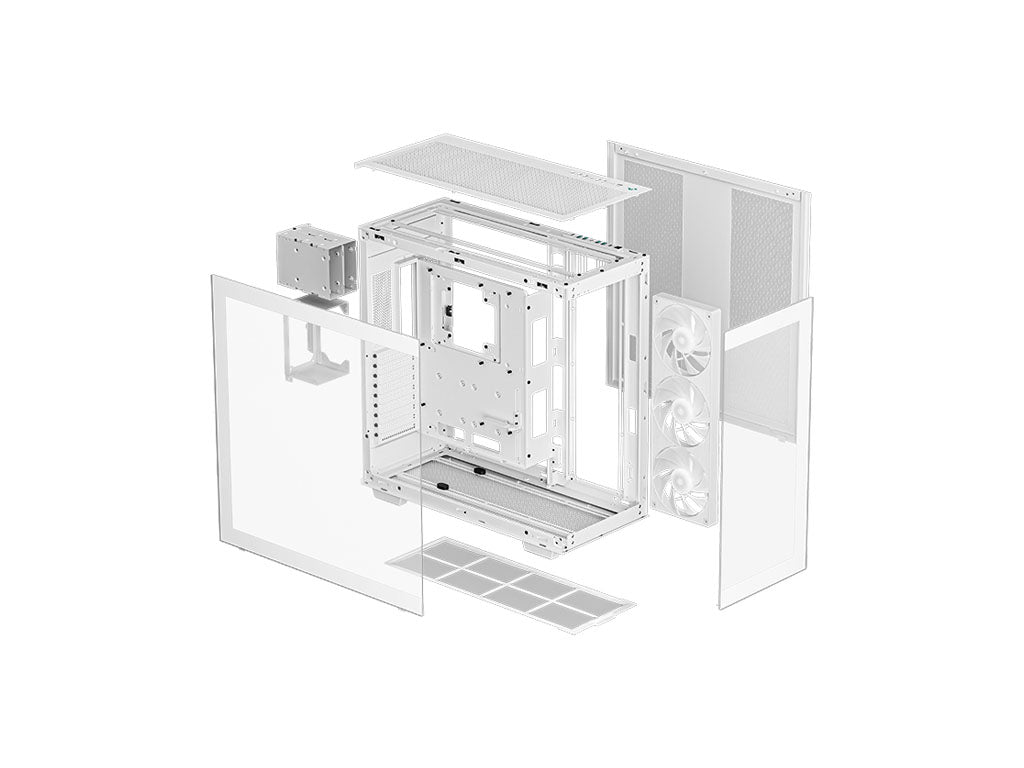 Računalniško ohišje DeepCool CH780 WH Full Tower, E-ATX, ARGB, kaljeno steklo, belo