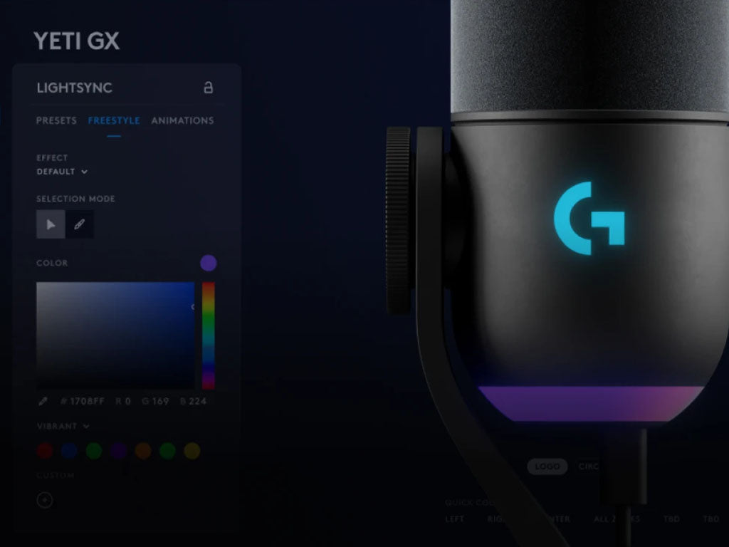 Mikrofon Logitech Yeti GX, LIGHTSYNC RGB, Gaming, USB, črn