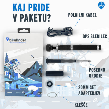 GPS sledilec BikeFinder Gen2, proti kraji kolesa