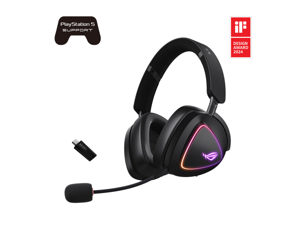 Slušalke ASUS ROG Delta II, Wireless, Bluetooth, črne