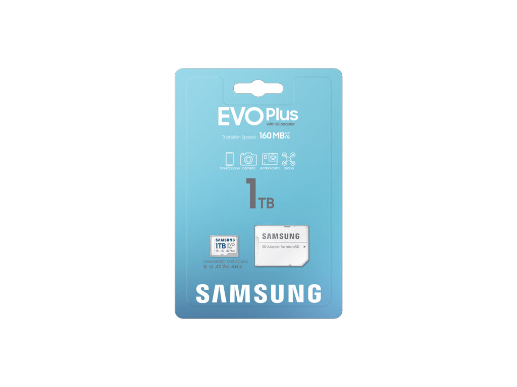 Spominska kartica Samsung EVO Plus, micro SDXC, 1TB, 160MB/s, U3, V30, A2, UHS-I, z adapterjem