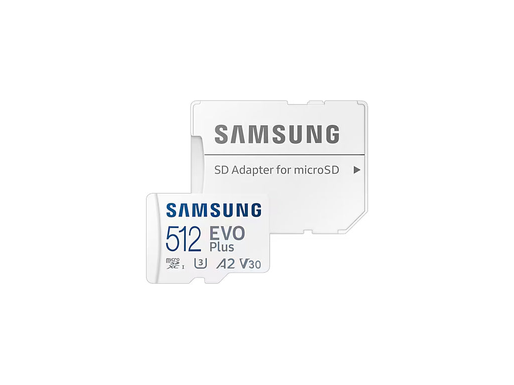 Spominska kartica Samsung EVO Plus, micro SDXC, 512GB, 160MB/s U3, V30, A2, UHS-I, z adapterjem