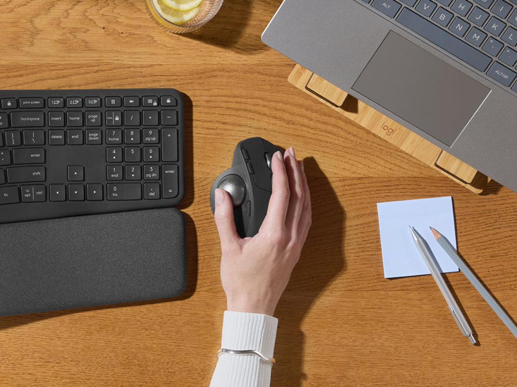 Miška Logitech MX Ergo S Advanced Wireless Trackball, grafitna, Bluetooth