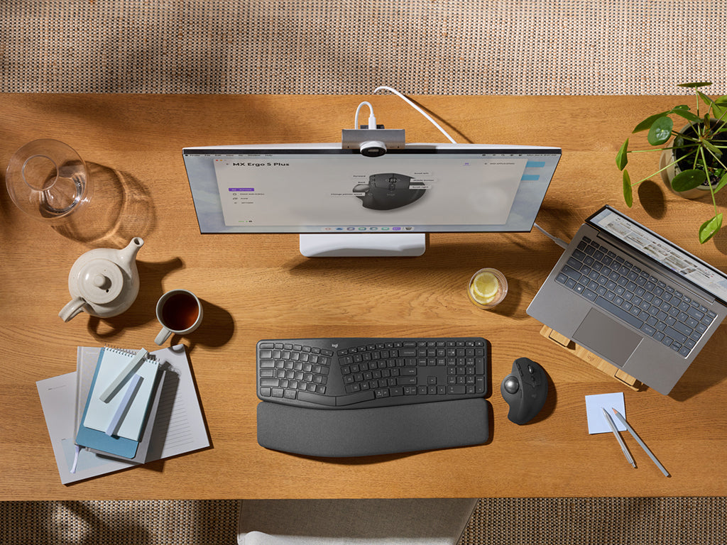 Miška Logitech MX Ergo S Advanced Wireless Trackball, grafitna, Bluetooth